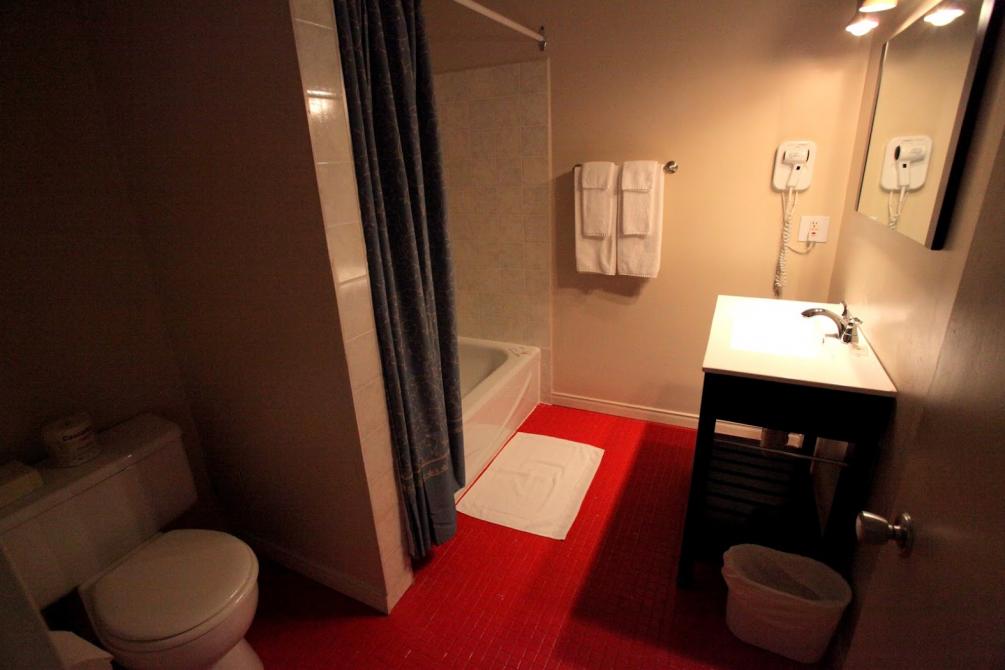 Hôtellerie Jardins de Ville: Regular room bathroom