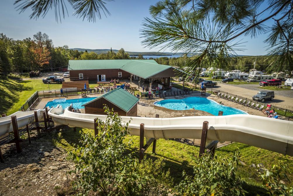 Waterslide: Waterslides and pools