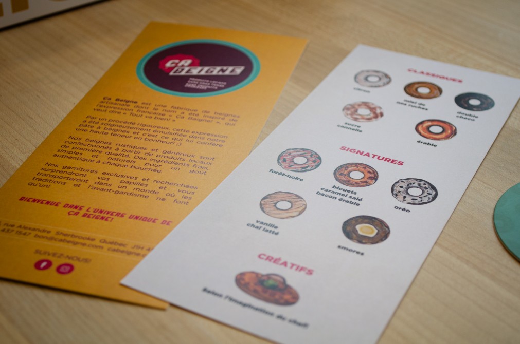 Ça Beigne - flyers with donuts flavors: