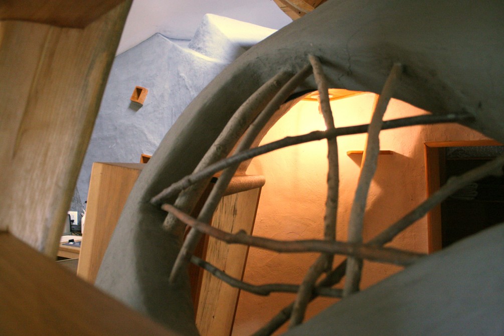 Sleeping in a clay artwork: