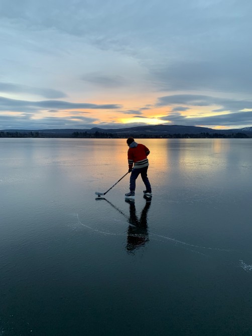 Skating on Brome lake: