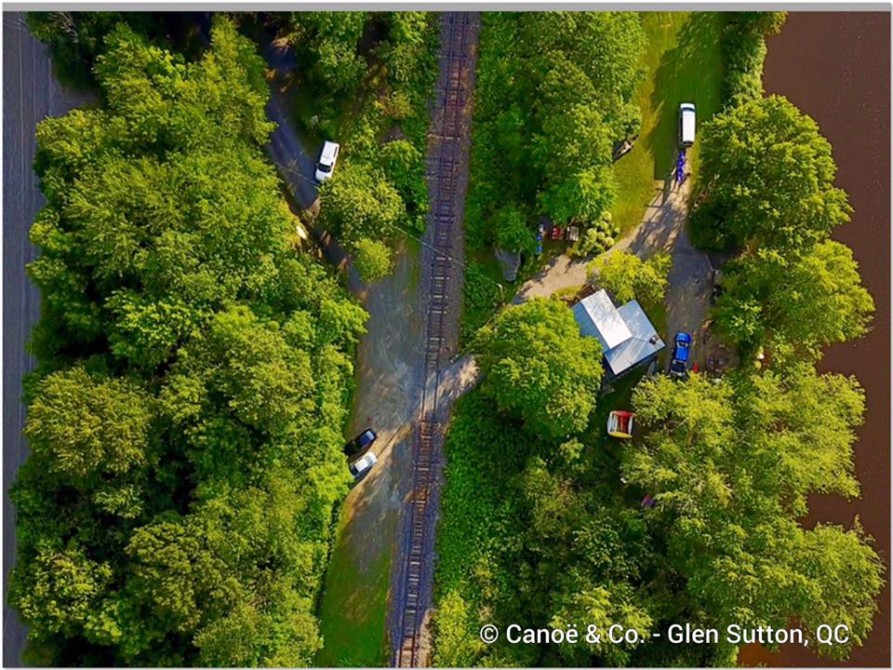 aerial view of Canoe & Co site - Glen Sutton: