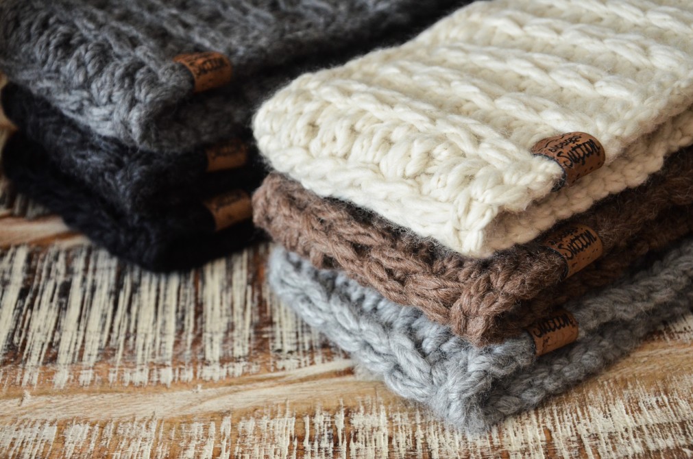 Yarn and knits: Alpaca yarn and a wide selection of handknit products are available at the onsite boutique.