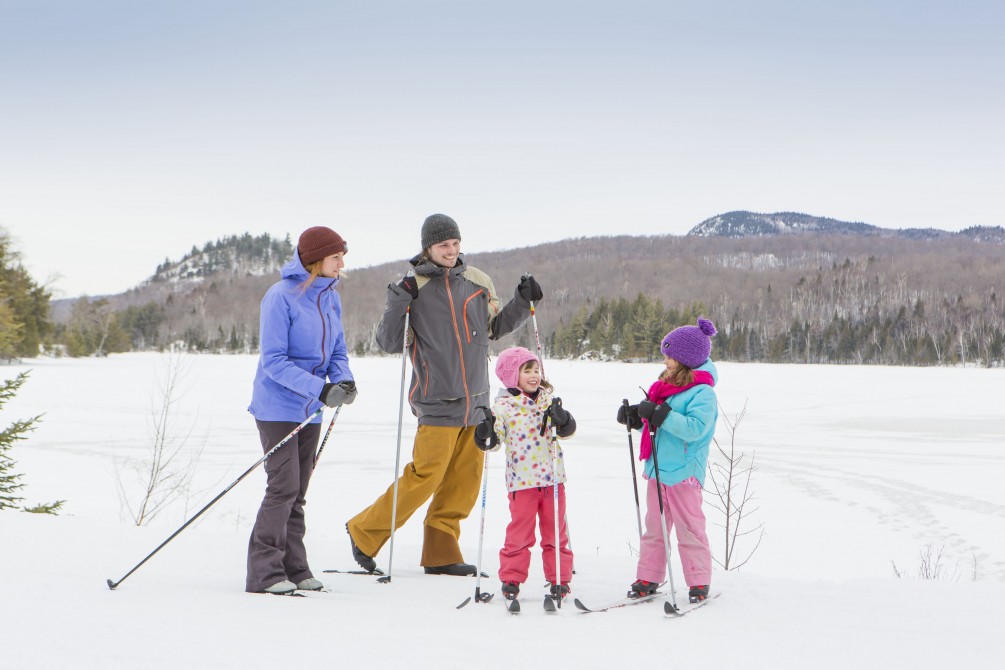Cross-country skiing: A family in cross-country skiing