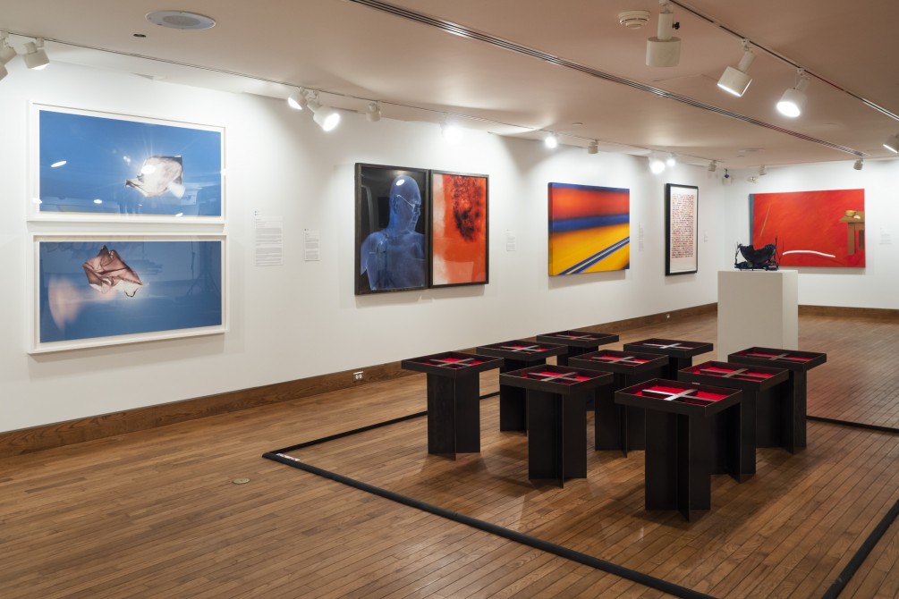Couleurs manifestes : COULEURS MANIFESTES
Permanent exhibition

The permanent exhibition Couleurs Manifestes highlights some 50 works from the collection of the Musée des beaux-arts de Sherbrooke. 
The works are characterized by intense colors, and infused with meaning and symbolism, interpreted through the eyes of the artists.
Representing within the collection are works by noted artists such as Coburn and Riopelle, illustrating how they used different styles and materials, reflecting their particular area. 

The work is not displayed in any particular chronological order. 
The Museum recently introduced an innovative feature – namely, the ability for viewers to « tour »the exhibition online. The technical details can be customized to specific audiences who are given access to more detailed information about the artists and their work.

A fun children’s tour featuring text with a reading level adapted to small fry, is part of the permanent exhibition. With the help of an easy-to follow booklet, youngsters can get even more pleasure out of their visit by answering questions about the atwork they are examining.

