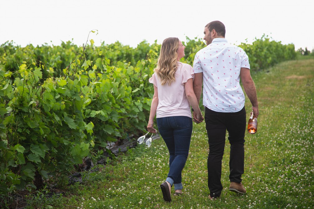 Leisure walk in the vineyard: