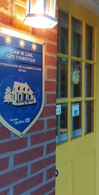 Main entrance: The only yellow door in town.  You will find it at 712, Child st Coaticook, Quebec, J1A 2C2
Attention : Our parking is on the side of Child street.  So if you come from down-town, keep driving on Child and you will find it right on the right side of the house. Do not turn left on Frontenac street. One place for each room.