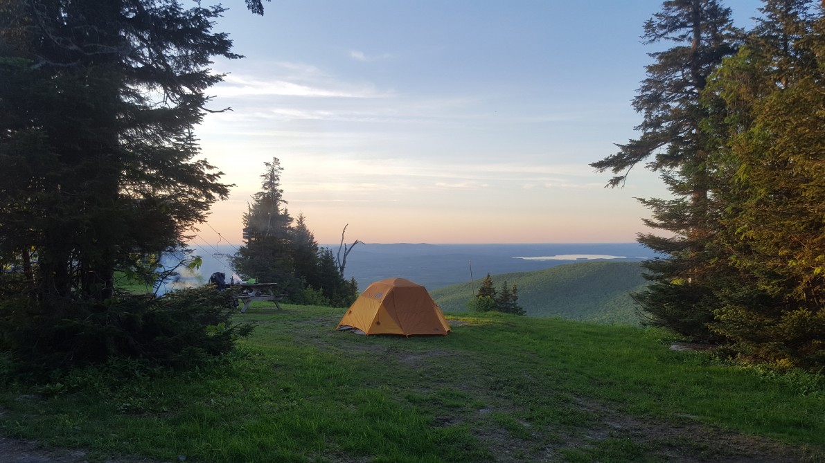 Camping at the summit of Mont SUTTON: